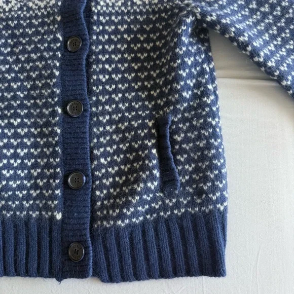 Aerie Lambs Wool Rabbit Hair Y2K Fair Isle Fisherman Cardigan‎ Sweater Medium - Picture 5 of 11